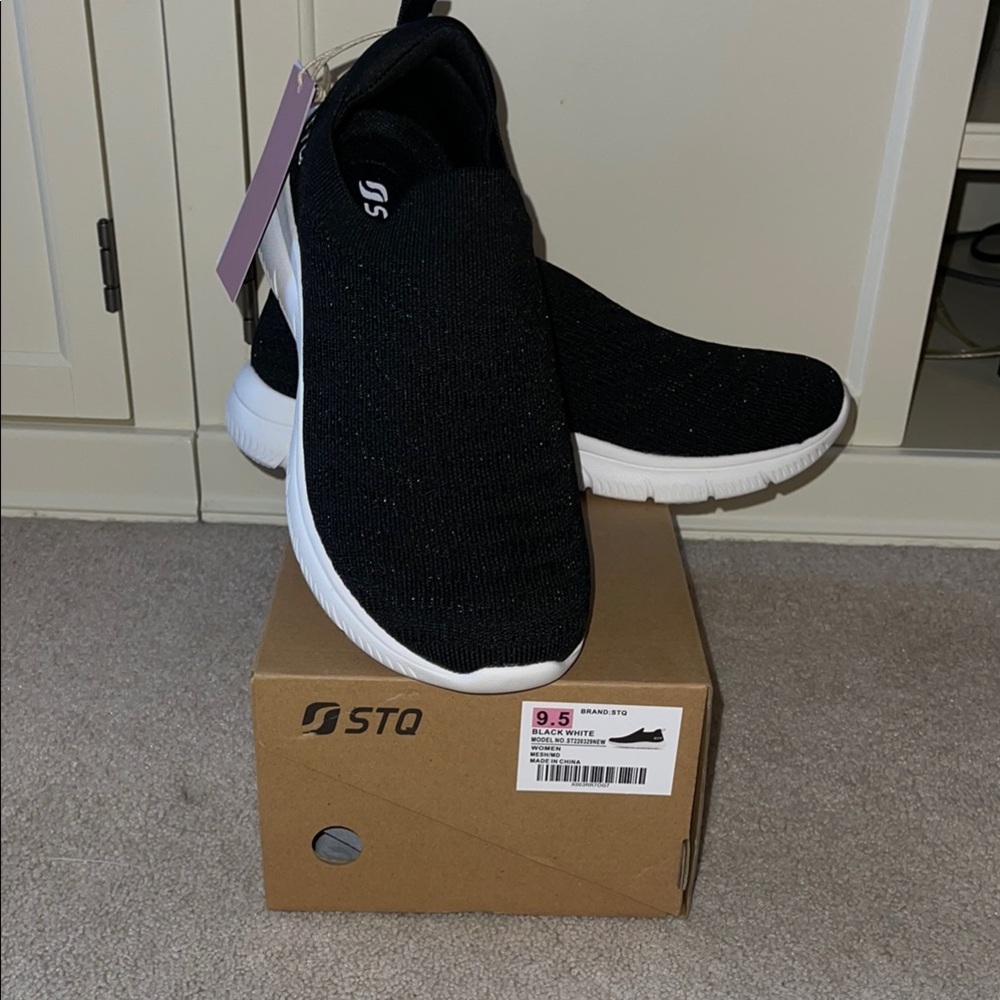 NEW STQ Black Slip-On Sneakers